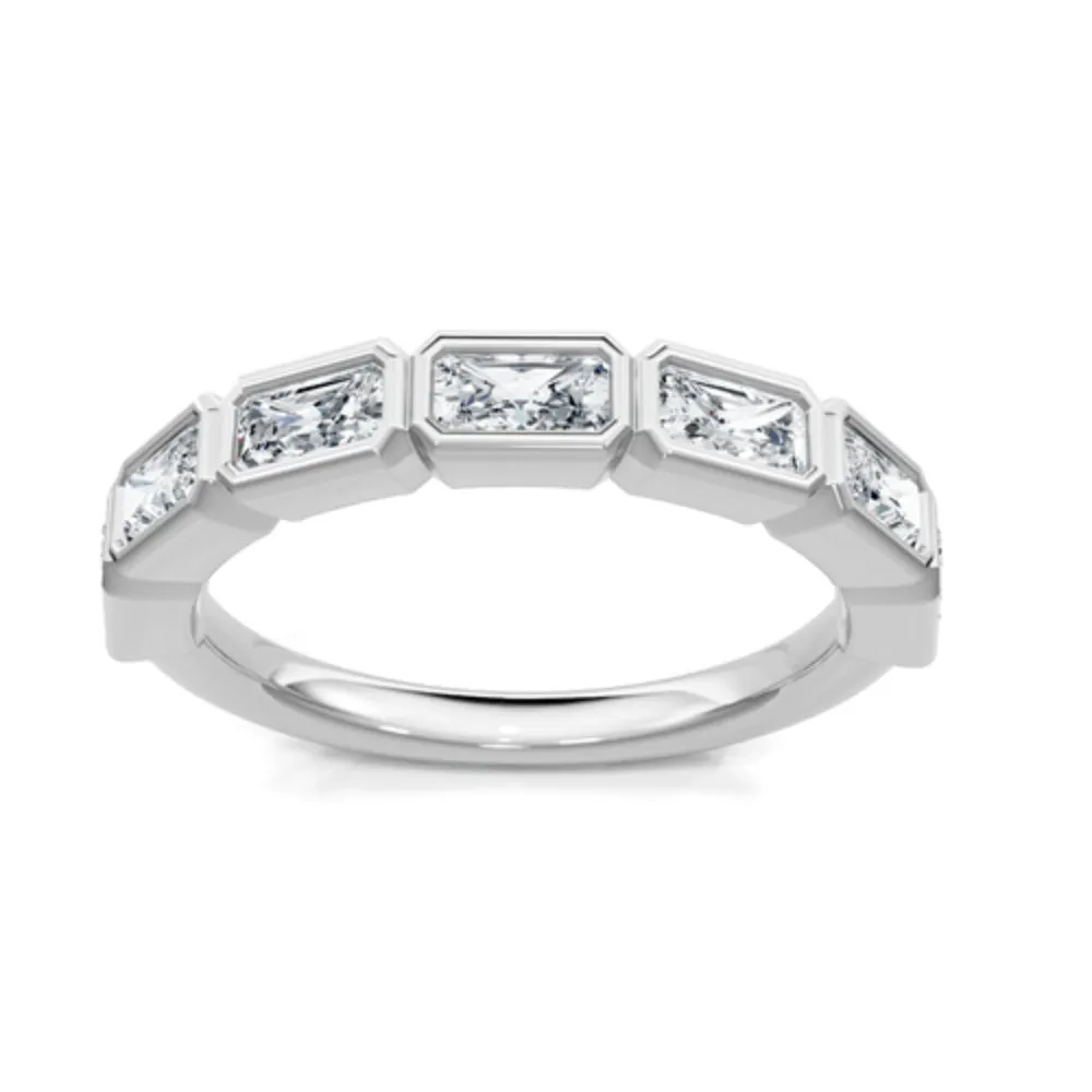 14k Emerald Cut East-West Bezel Band