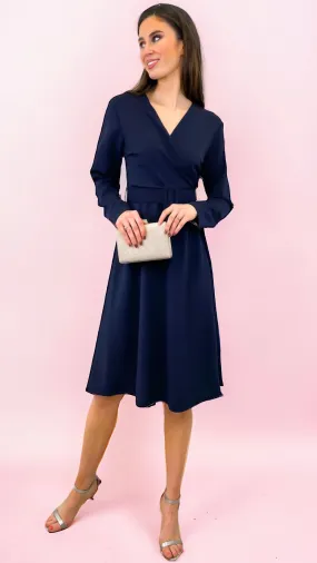 4-A1367 Wren Navy Flare Dress