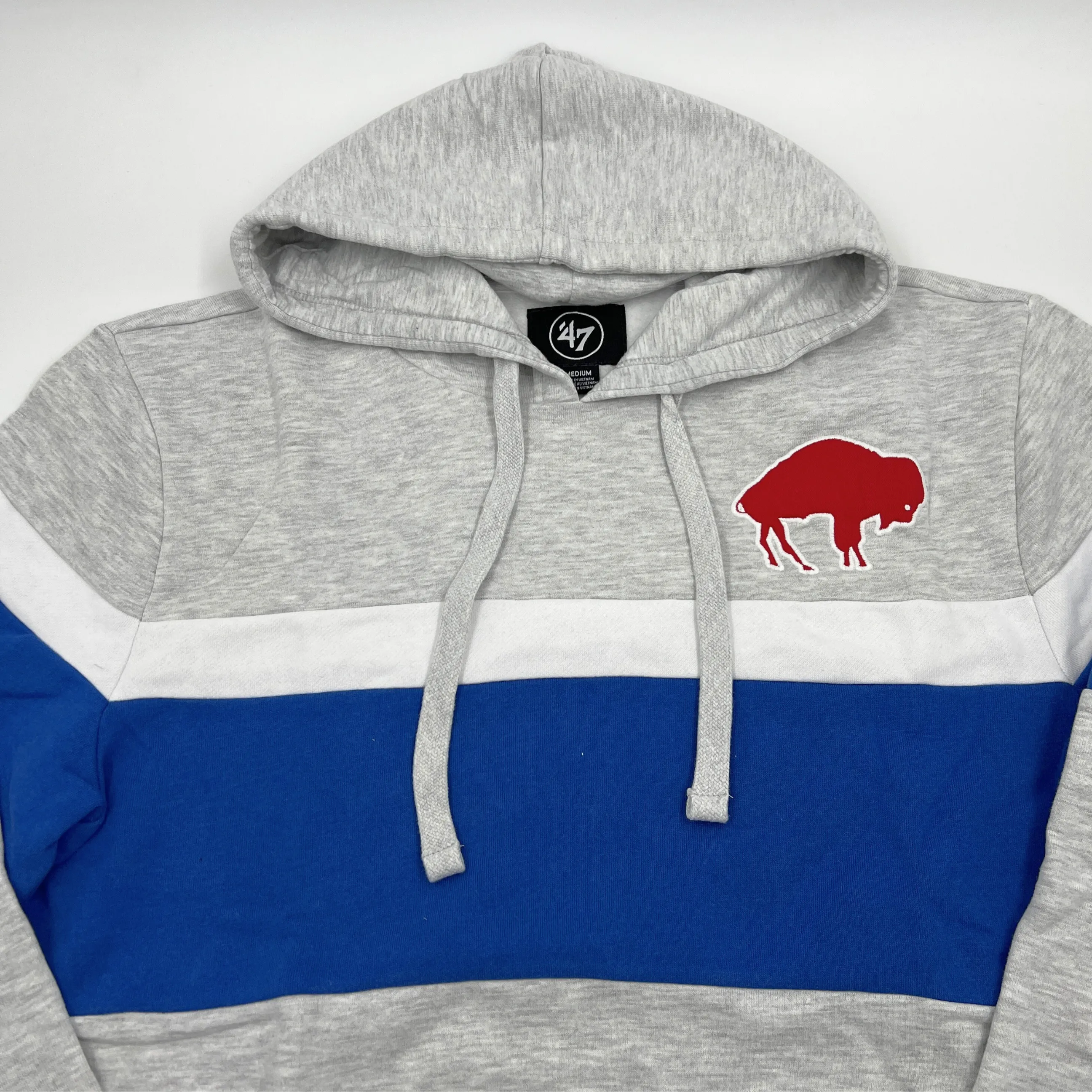 '47 Brand Buffalo Bills Retro Logo Gray & Blue Hoodie