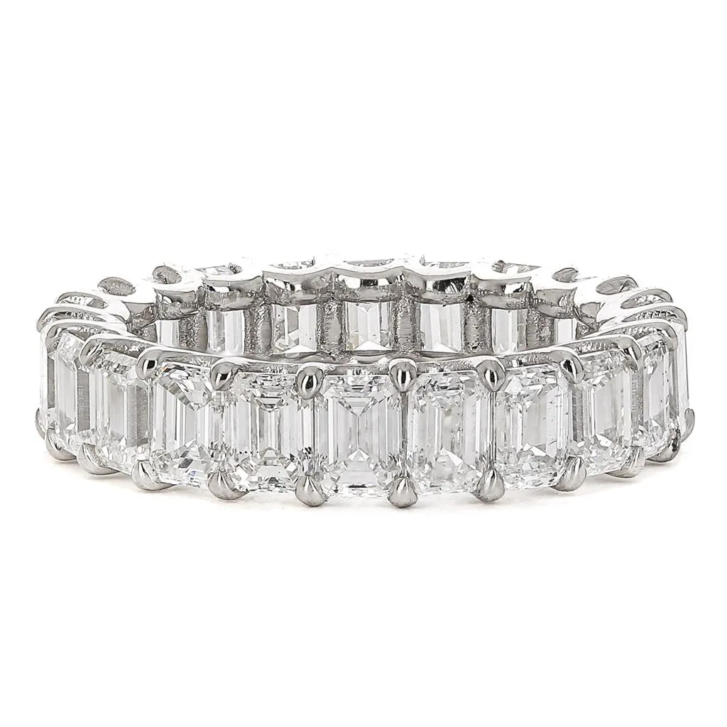 4.98ctw Emerald Diamond Eternity Band - 950 Platinum