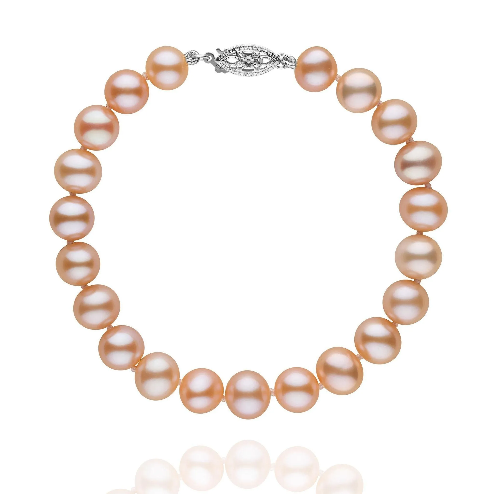 7.5-8.0 mm Pink to Peach Freshwater AA  Pearl Bracelet