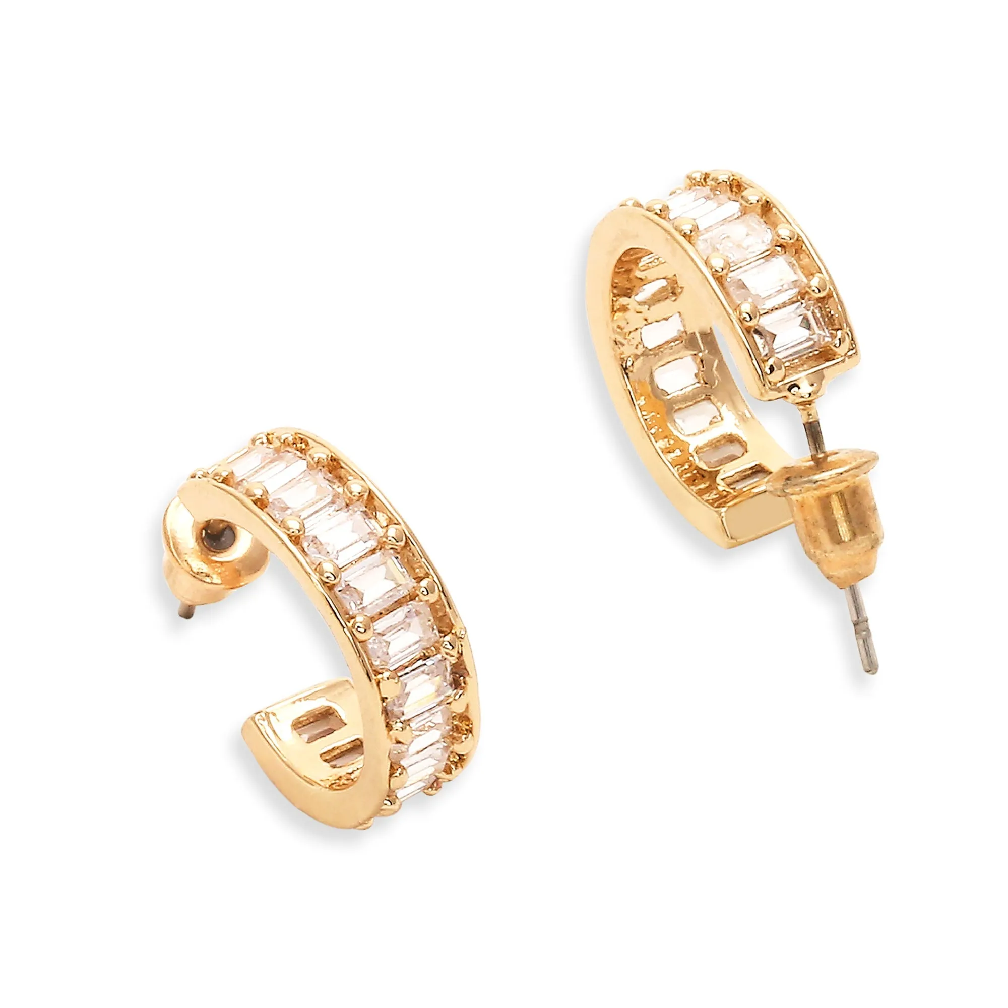 Accessorize London Women's Crystal Embedded Hoops Earring