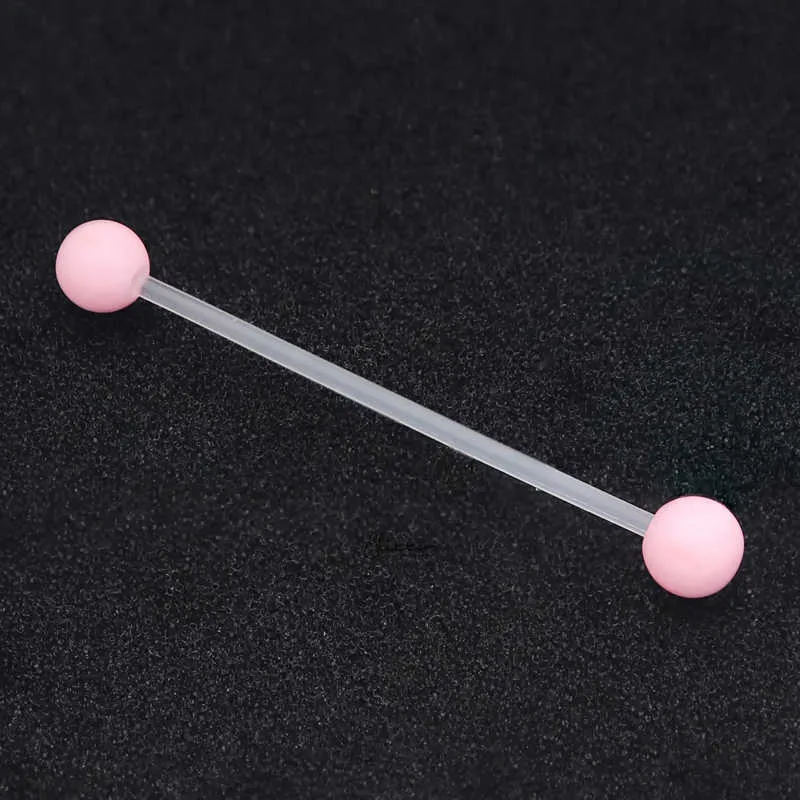 Acrylic Balls Flexible PTFE Industrial Barbell - Pink