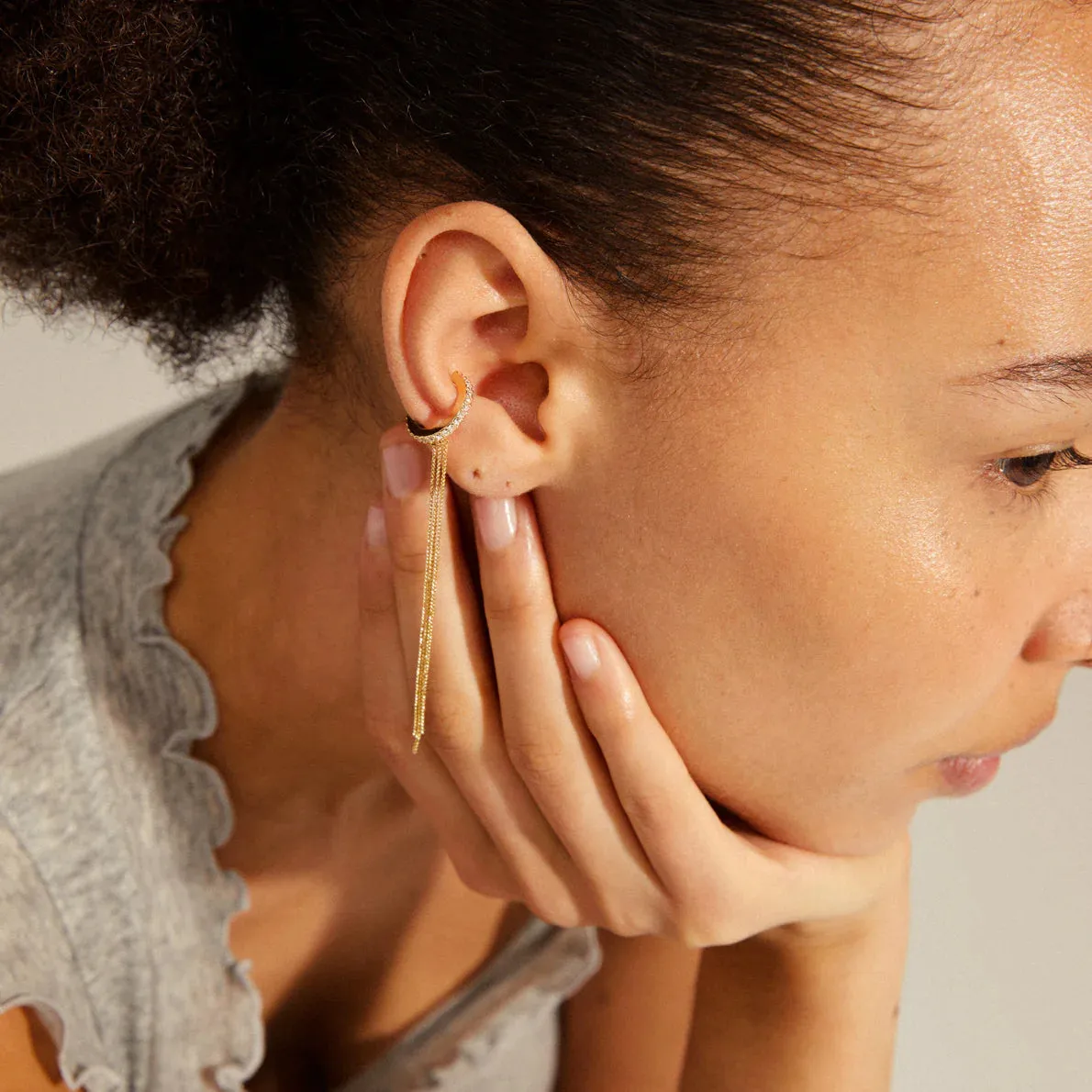 Alannah Gold Plated Crystal Ear Cuff