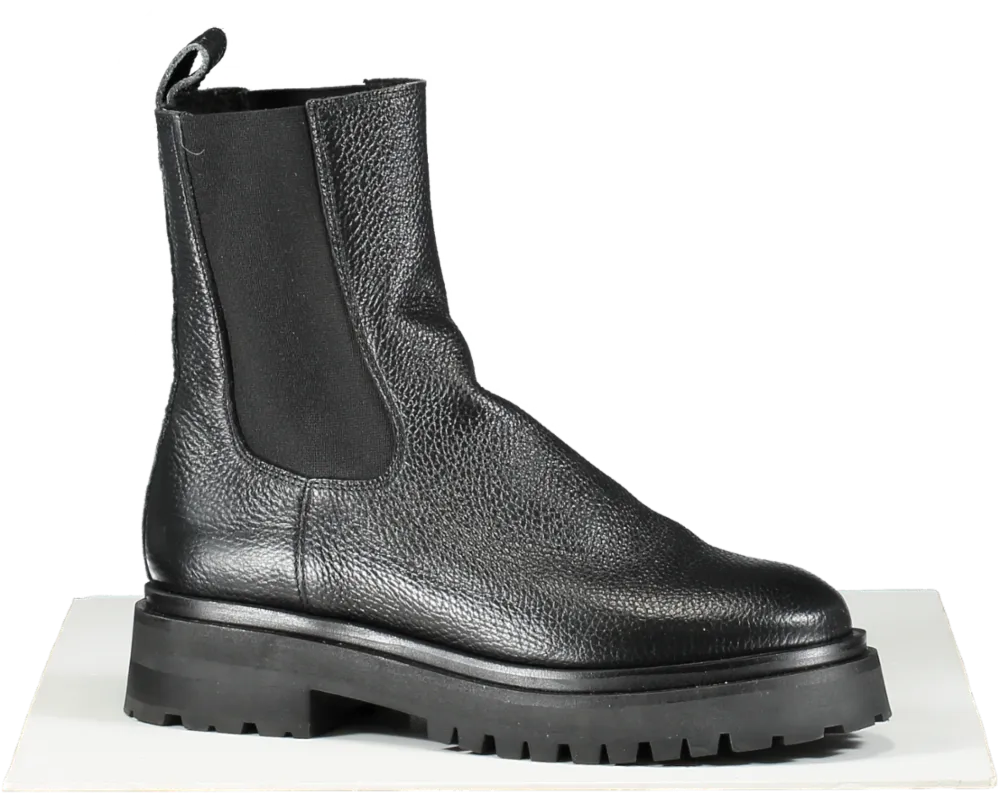 & Other Stories Black Lined Chunky Chelsea Leather Boots UK 7 EU 40 👠