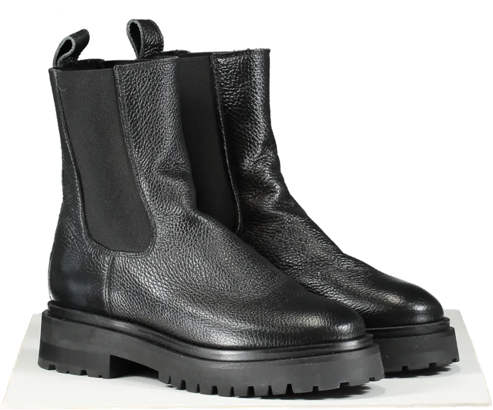 & Other Stories Black Lined Chunky Chelsea Leather Boots UK 7 EU 40 👠