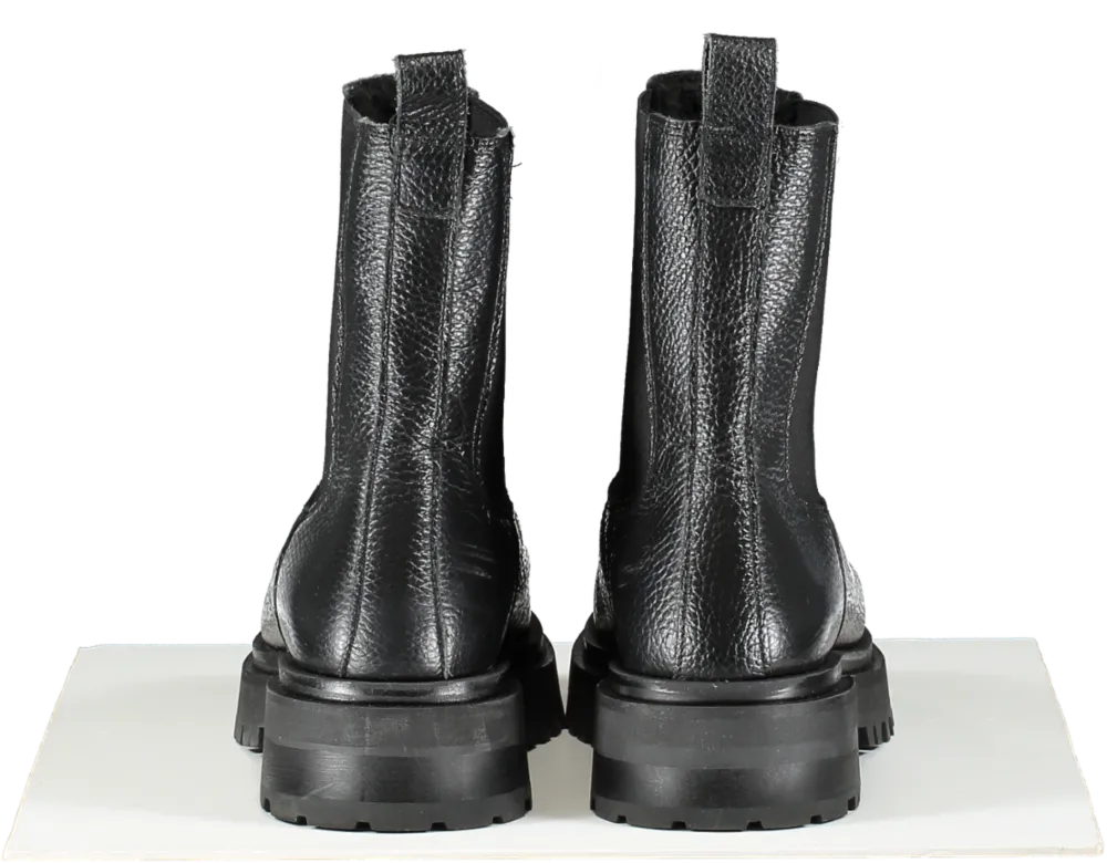 & Other Stories Black Lined Chunky Chelsea Leather Boots UK 7 EU 40 👠