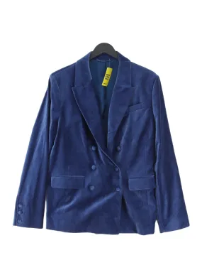 & Other Stories Women's Blazer UK 14 Blue Cotton with Elastane