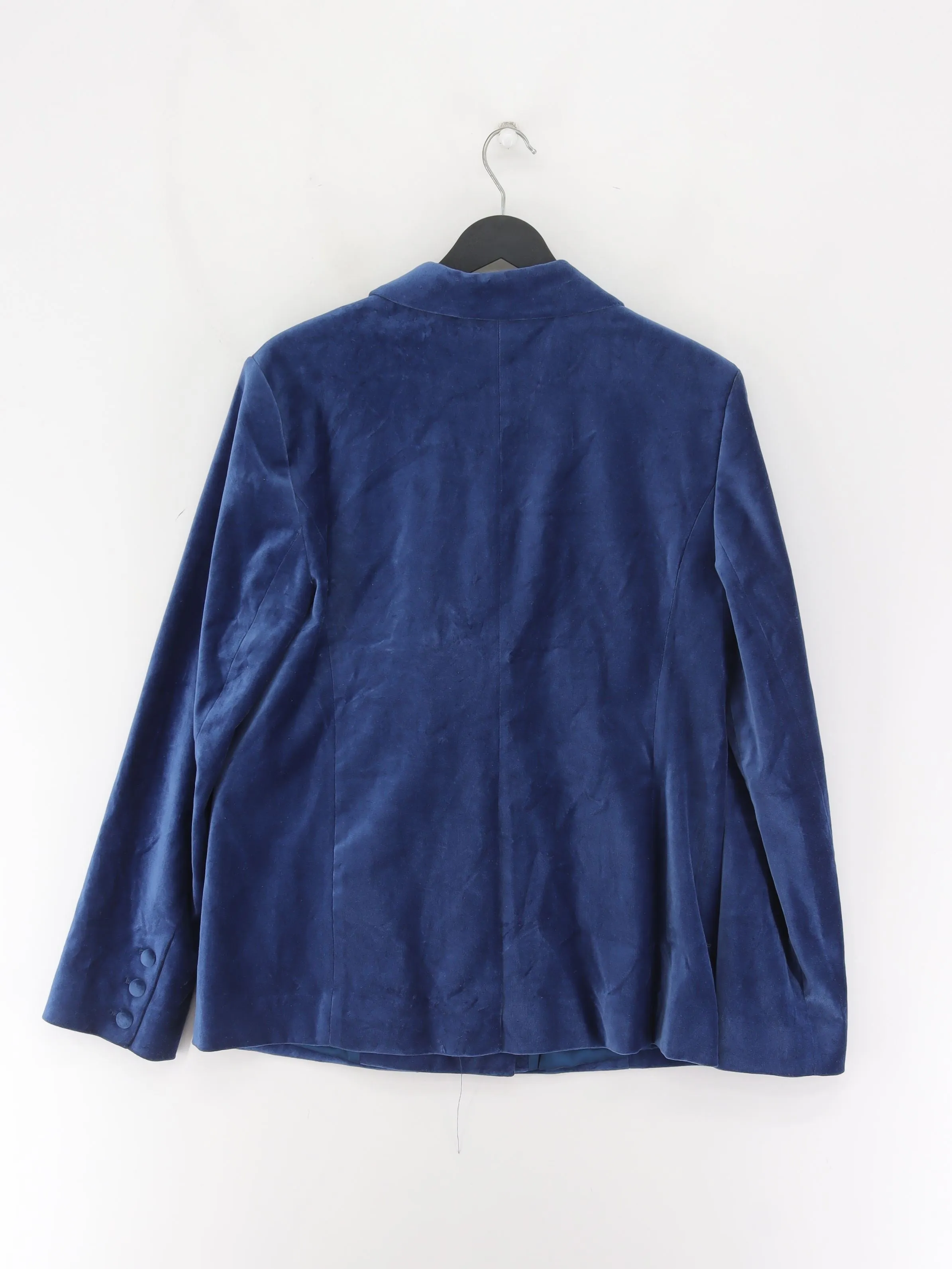 & Other Stories Women's Blazer UK 14 Blue Cotton with Elastane