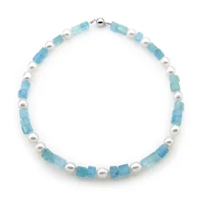 Aquamarine and Pearl Necklace