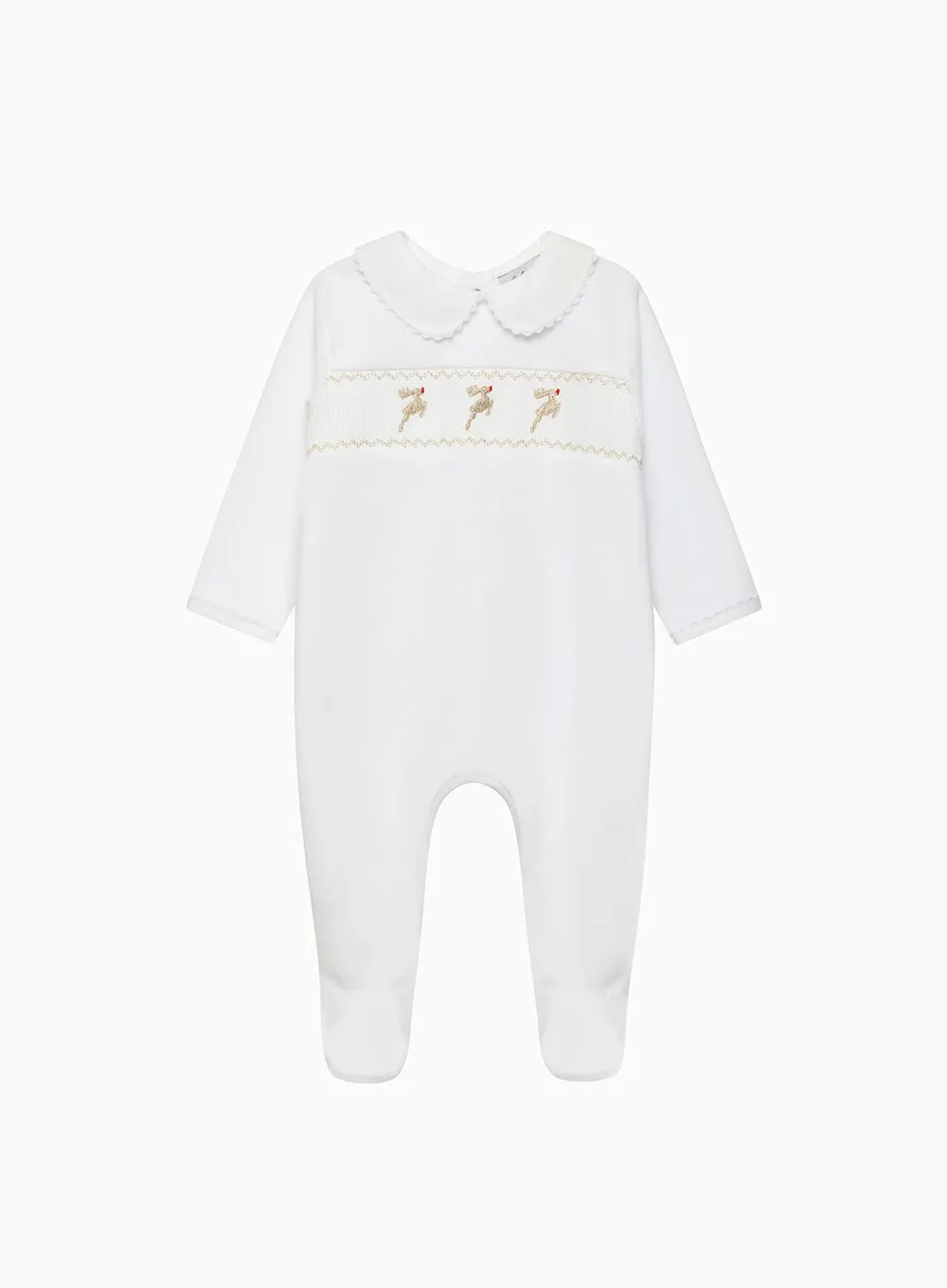 Baby Velour Dasher Smocked All-in-One