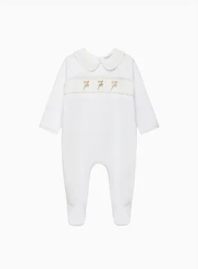 Baby Velour Dasher Smocked All-in-One