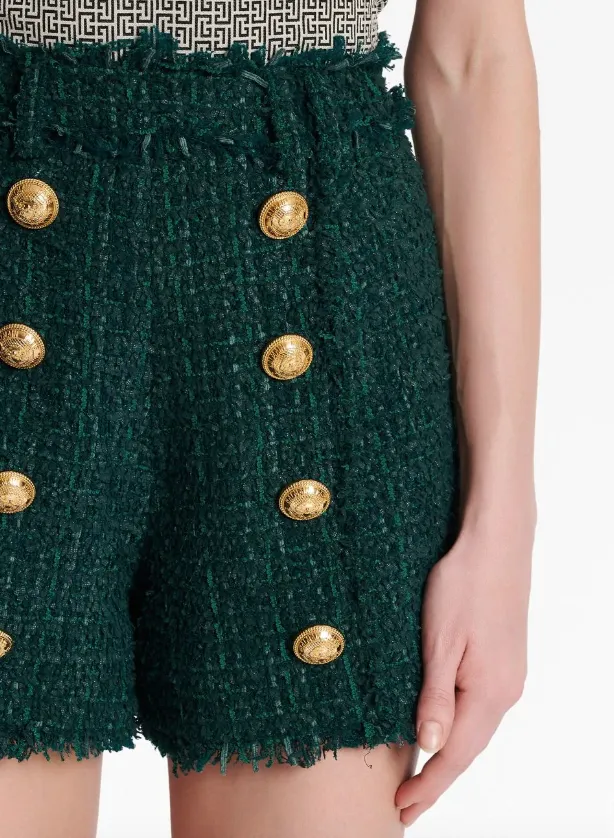 Balmain tweed shorts with buttons