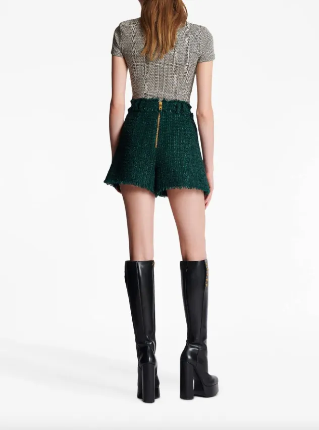 Balmain tweed shorts with buttons