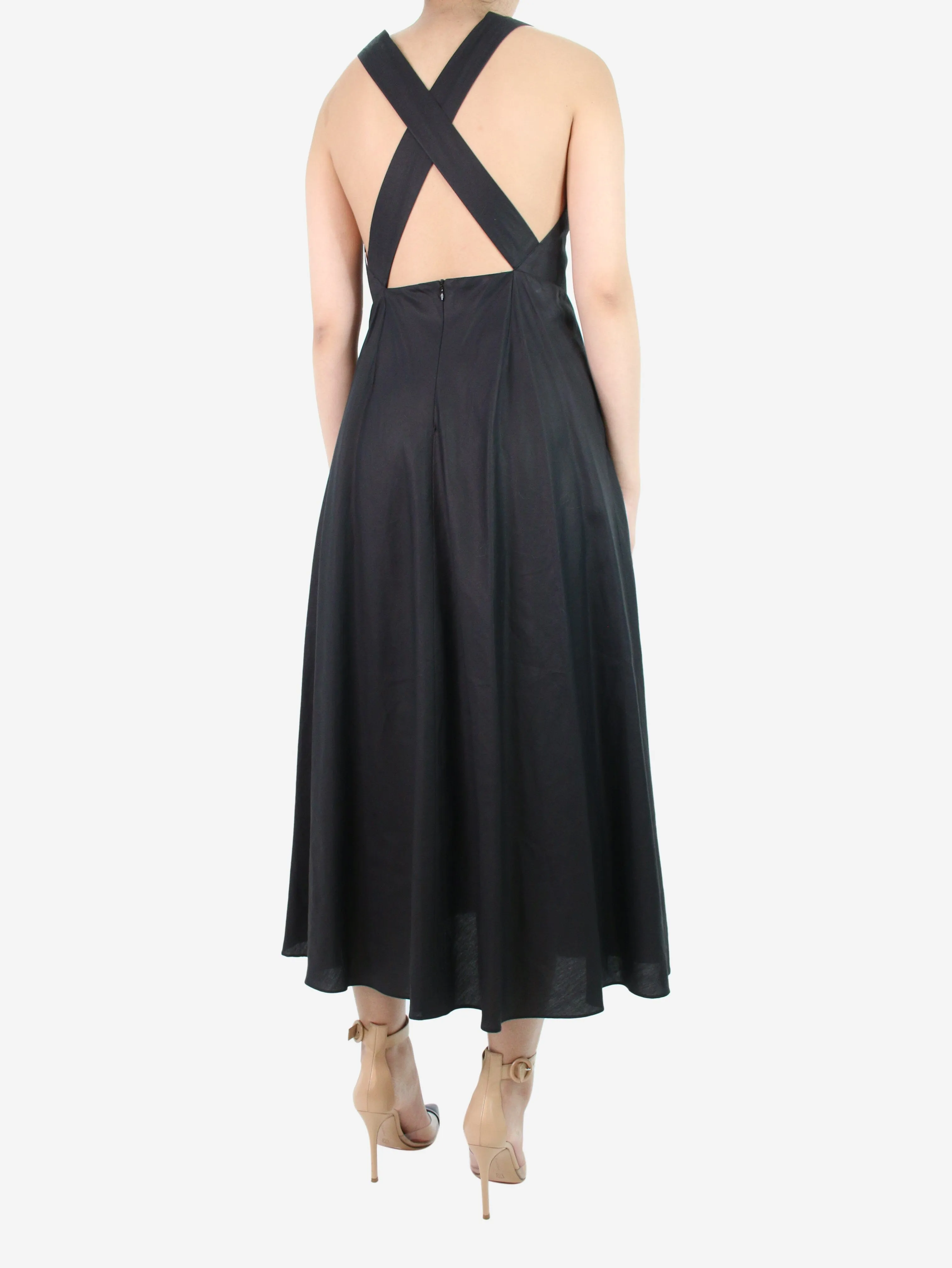 Black pinafore style dress - size UK 8