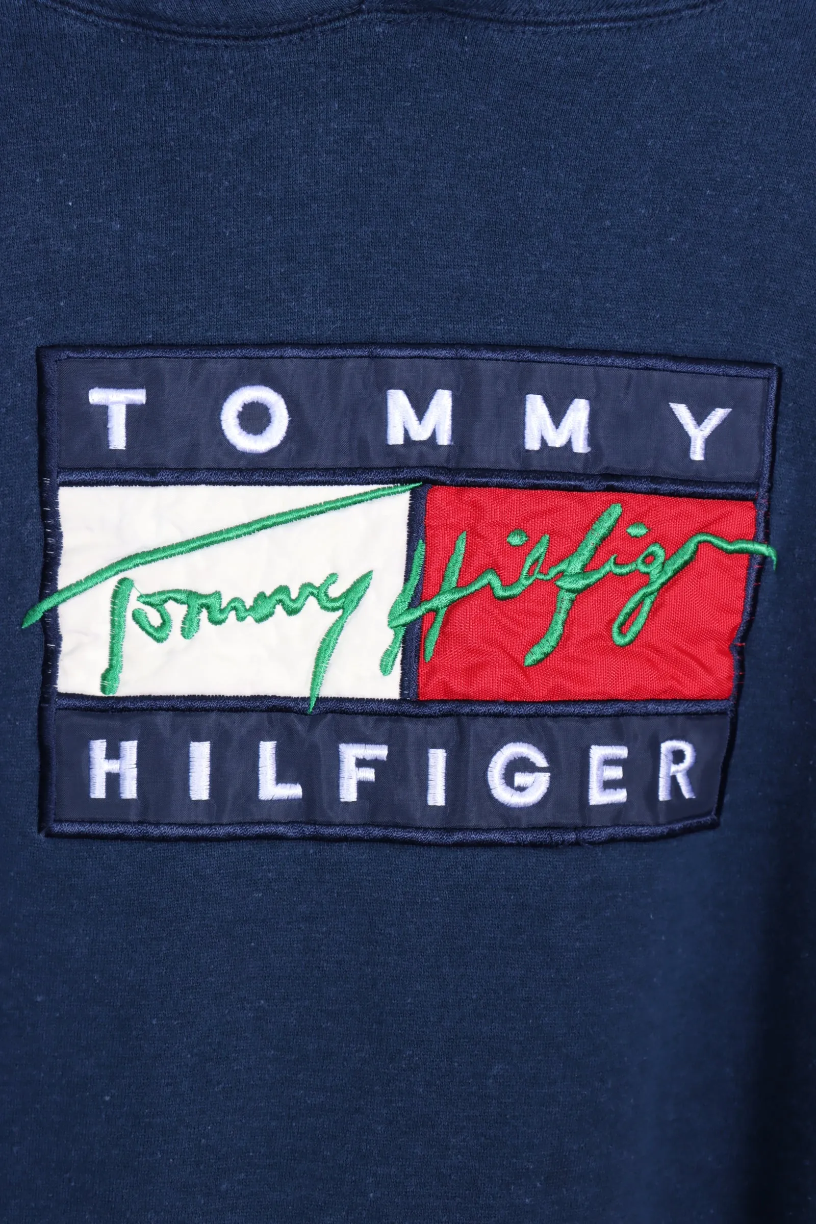 Bootleg TOMMY HILFIGER Embroidery Box Logo Heavy Weight Hoodie (XL)