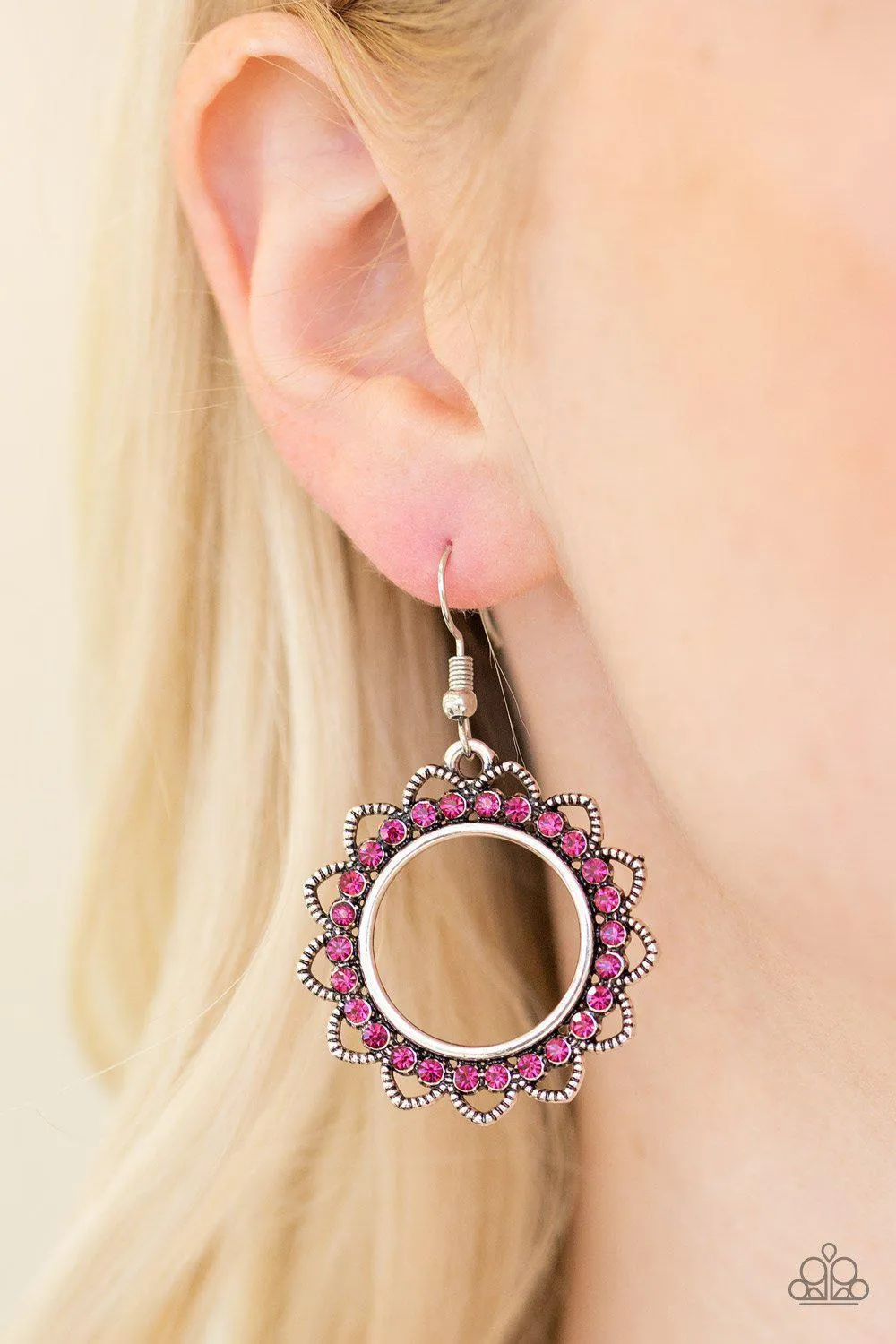 Bring Your Tambourine Pink Earrings - Paparazzi Accessories