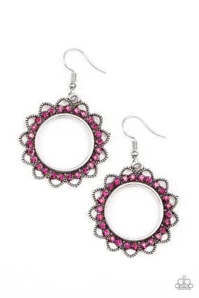 Bring Your Tambourine Pink Earrings - Paparazzi Accessories