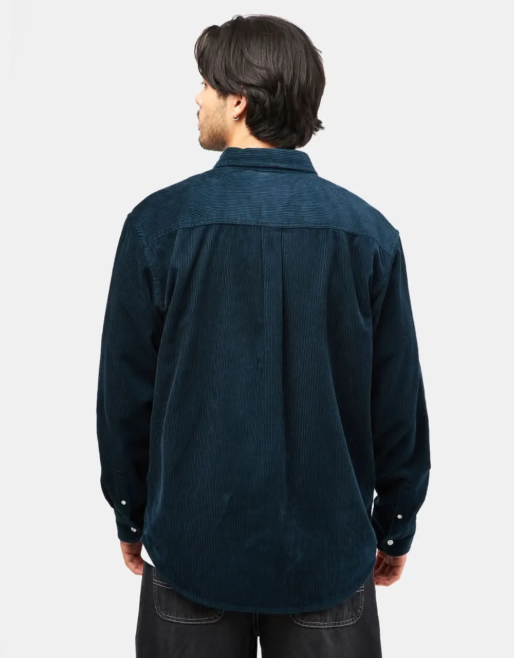 Carhartt WIP L/S Madison Cord Shirt - Duck Blue/Wax