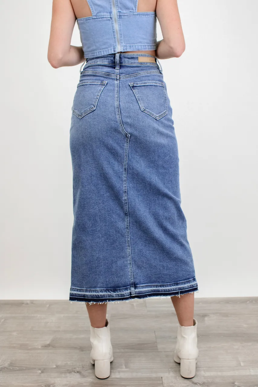 Carry On Denim Midi Skirt