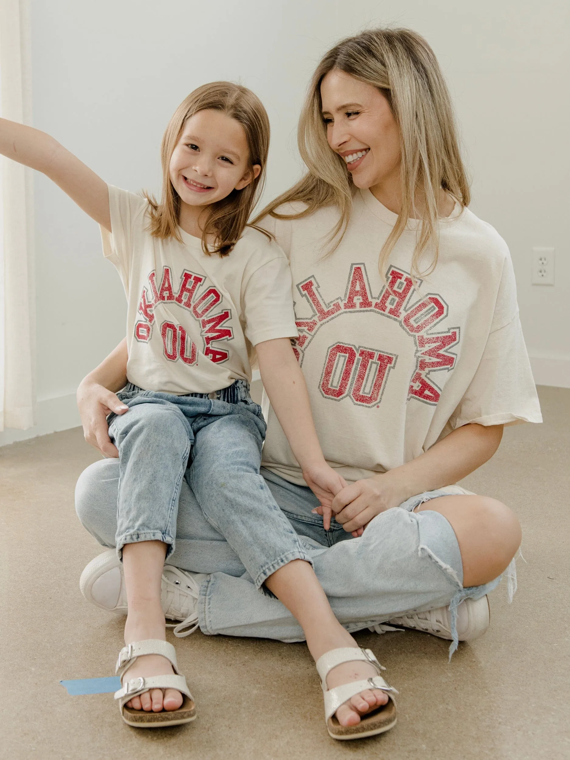 Children's OU Mega Arch Oatmeal Tee