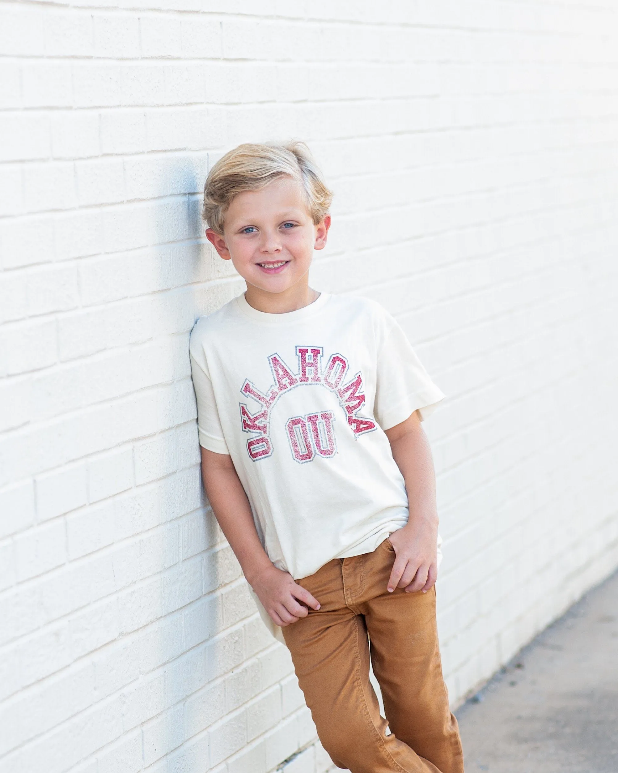 Children's OU Mega Arch Oatmeal Tee