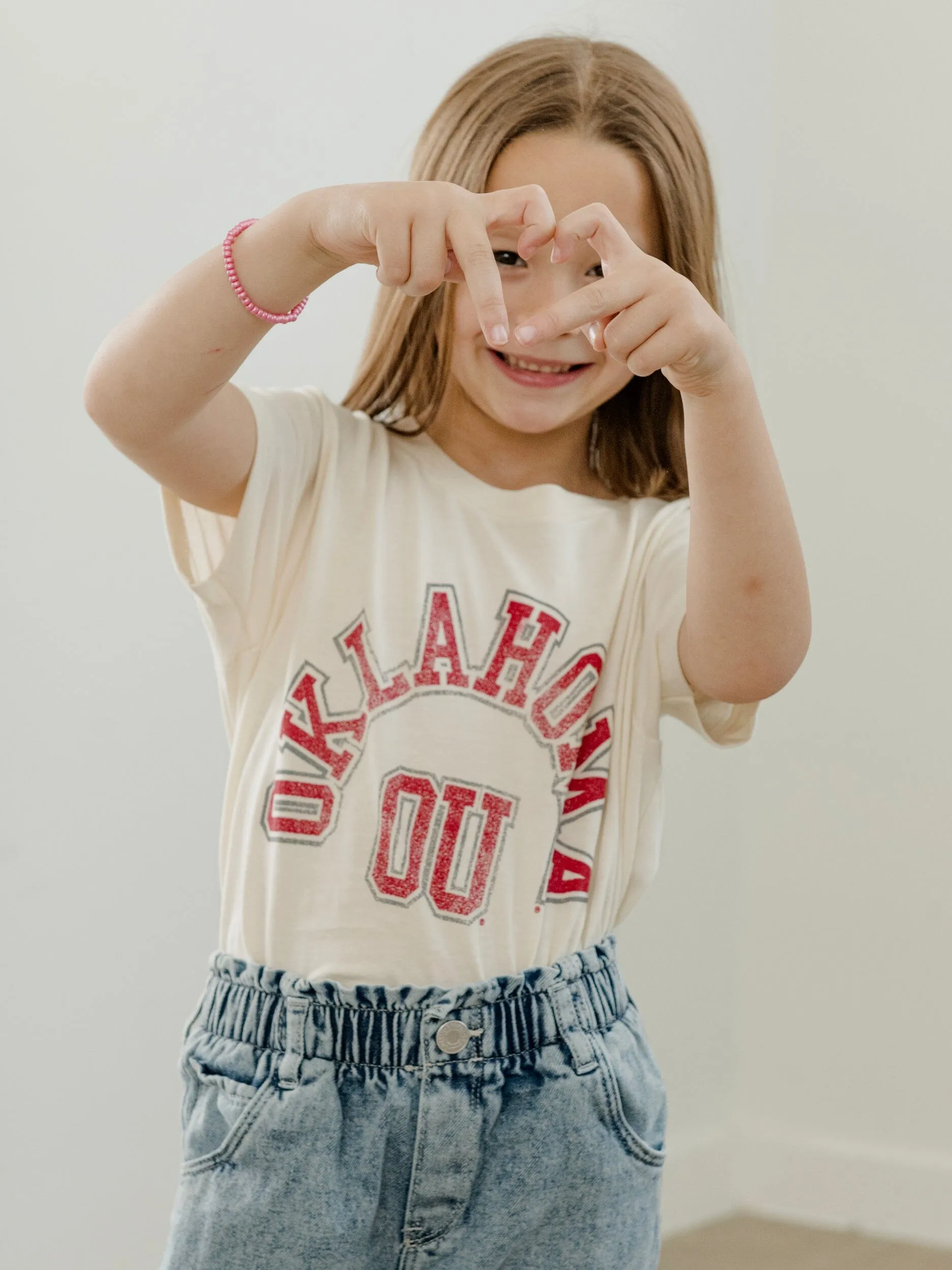 Children's OU Mega Arch Oatmeal Tee