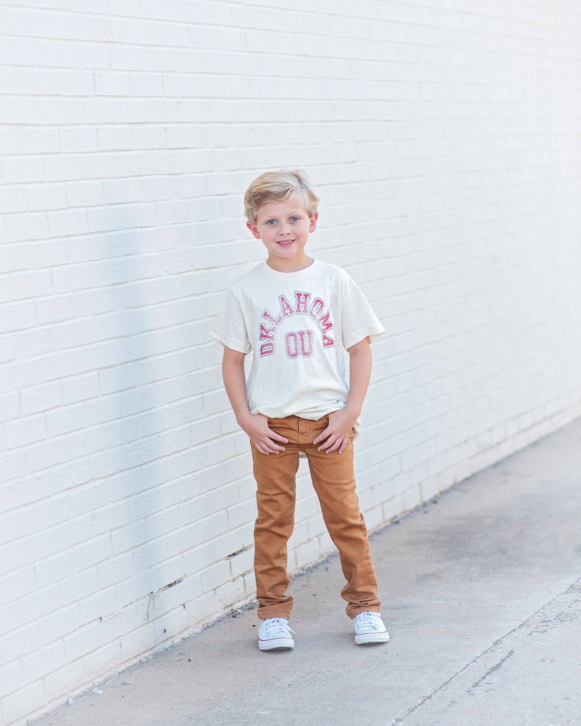 Children's OU Mega Arch Oatmeal Tee