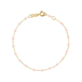 Classic Gigi Baby Pink bracelet, Yellow Gold, 7.5"