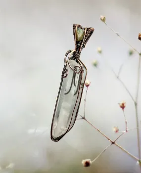 Clear Quartz Point with Labradorite Accent