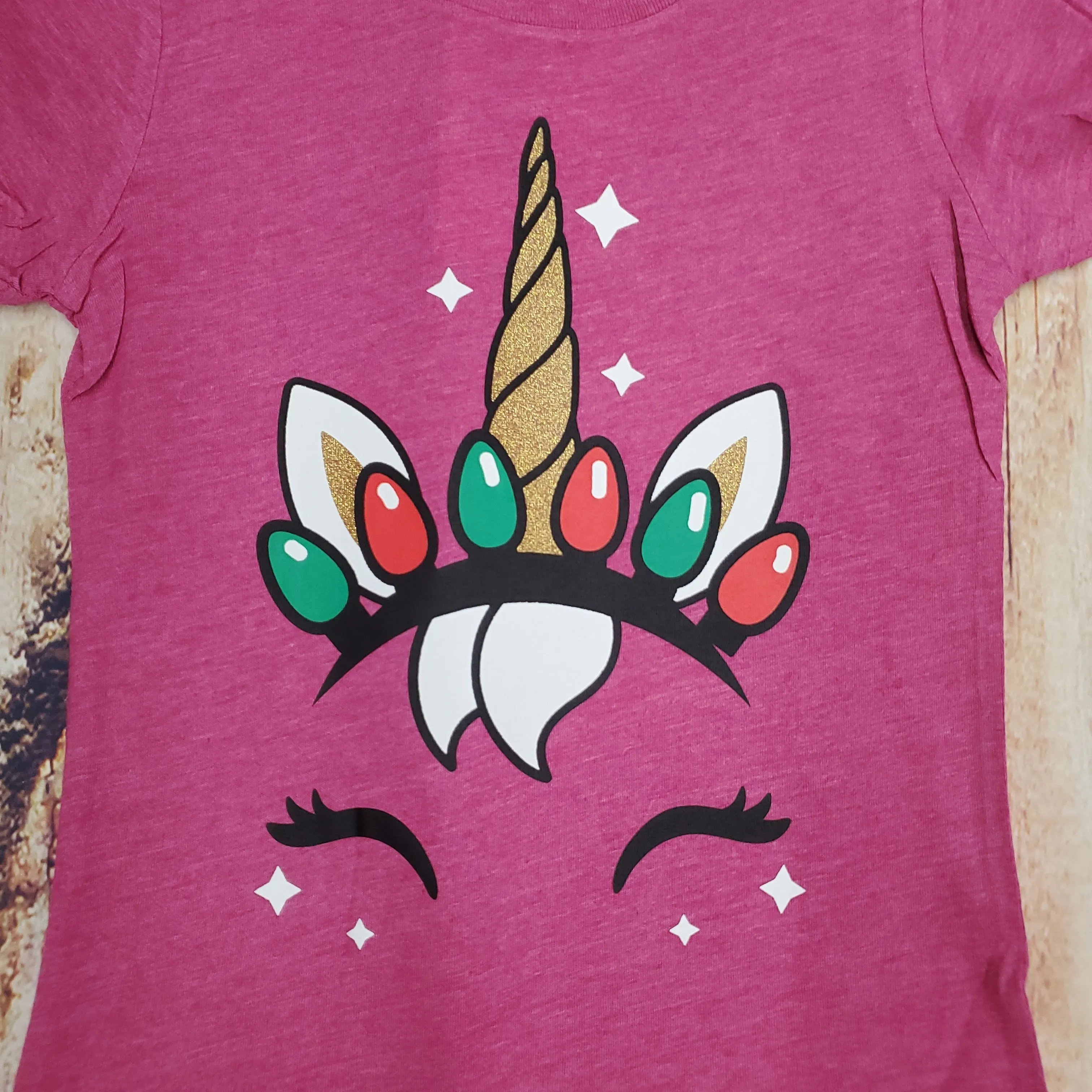 CLEARANCE Christmas Unicorn Face Tee