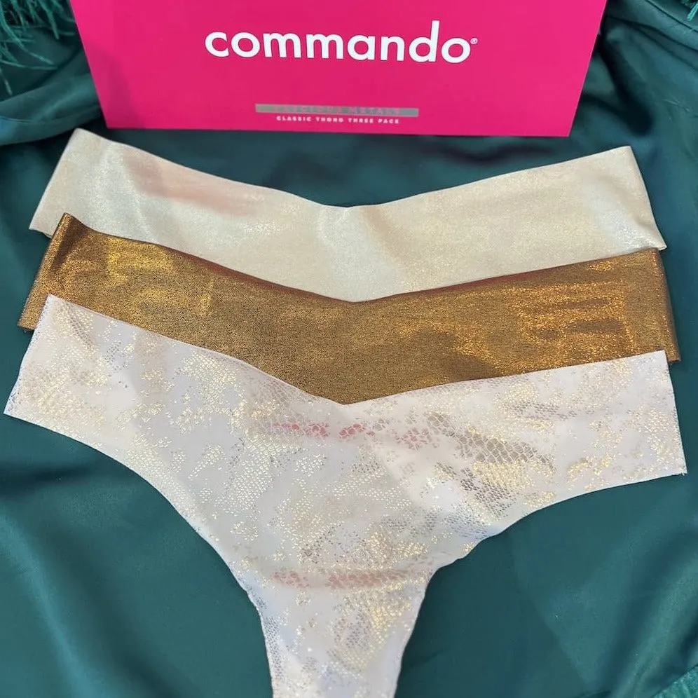 Commando 3-Pack Precious Metals Thongs GP156