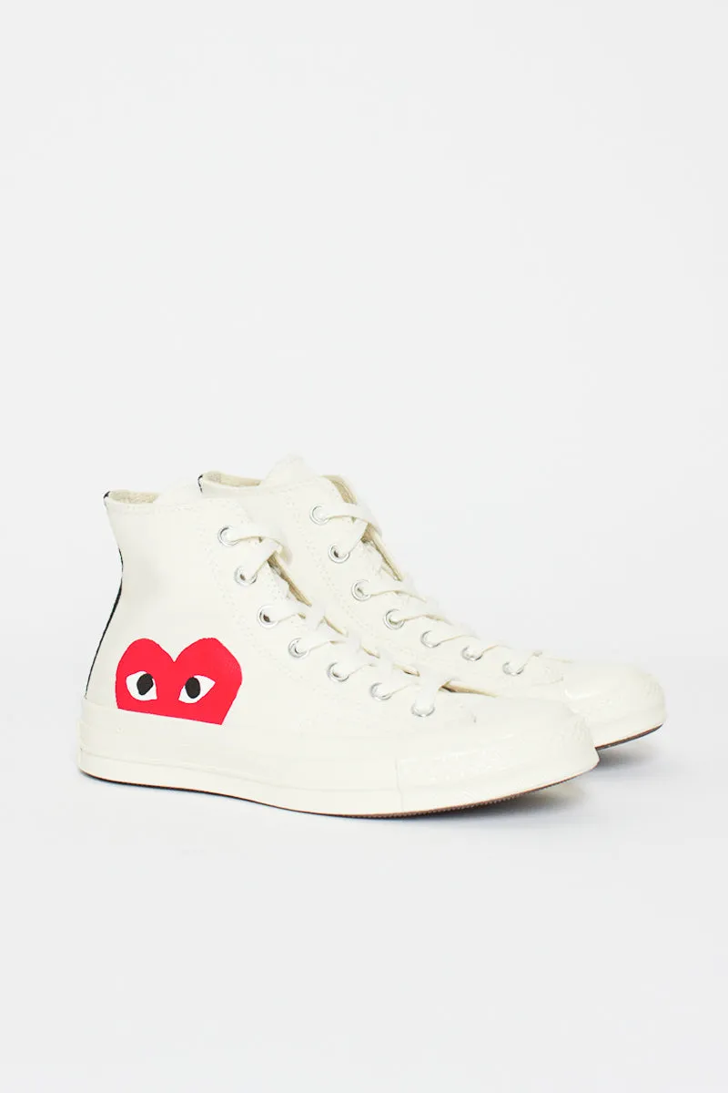 Comme Des Garons PLAY X Chuck Taylor 1970s Hi Milk/White