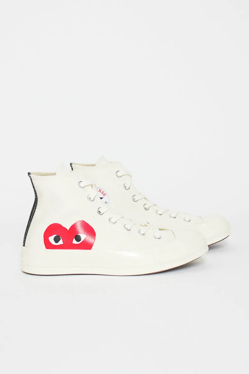 Comme Des Garons PLAY X Chuck Taylor 1970s Hi Milk/White