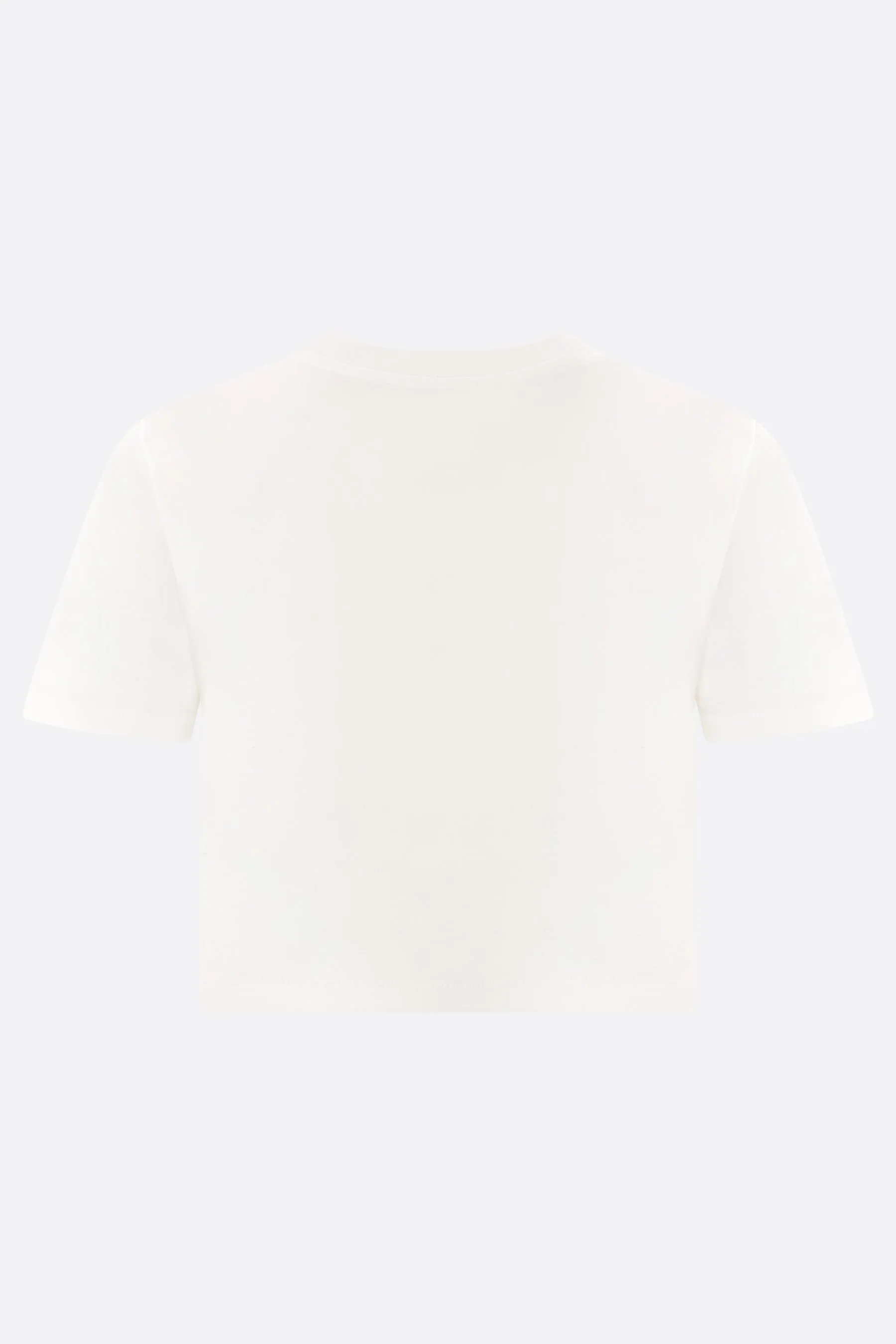 cropped cotton t-shirt with Bow insert and logo embroidery