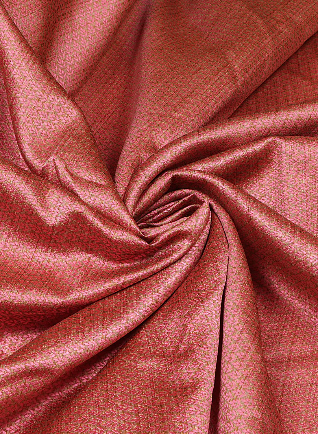 Dobby Jacquard Pink and Beige Silk Blend Fabric