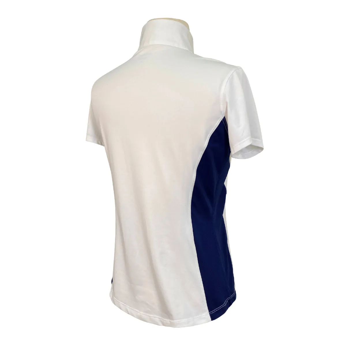 Dover Saddlery CoolBlast Show Shirt in White/Blue - Women's XS