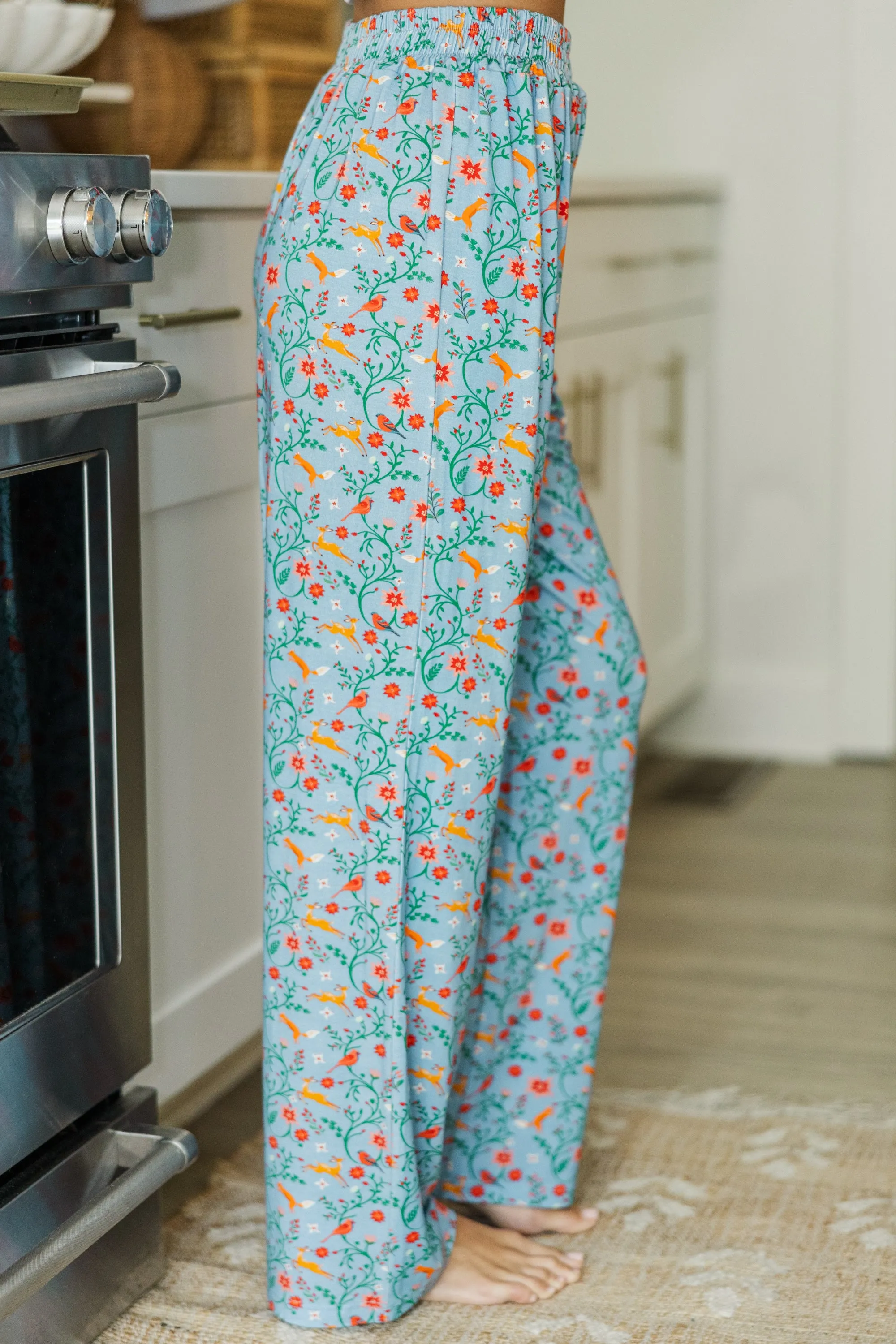 Dream Big Blue Flora & Fauna L/S Bamboo Pajama Set