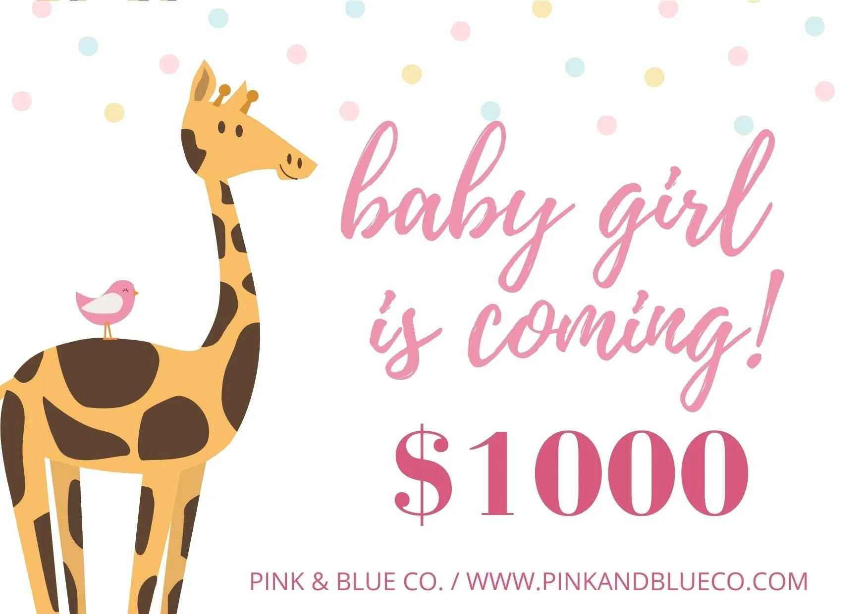 E-GIFT CARD - BABY GIRL IS COMING