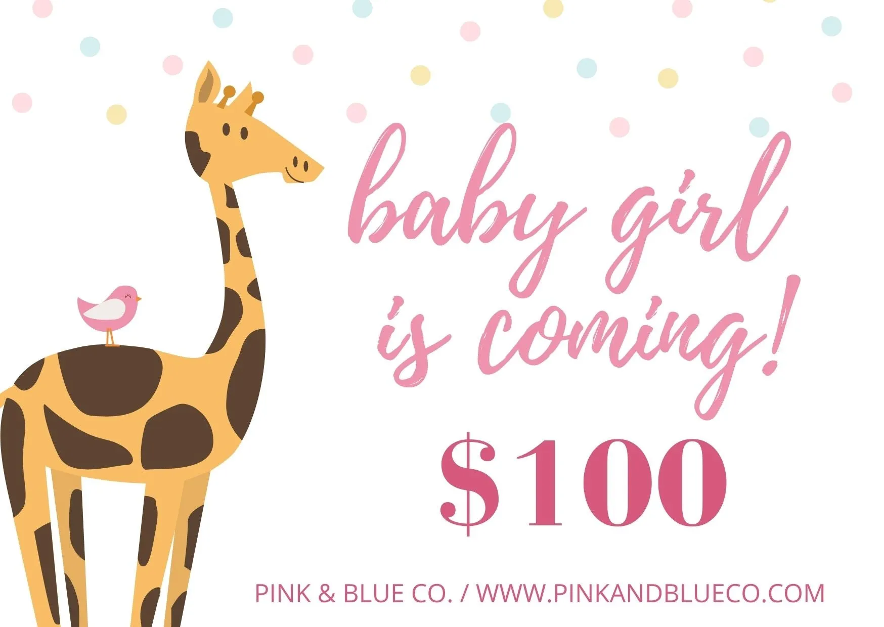 E-GIFT CARD - BABY GIRL IS COMING