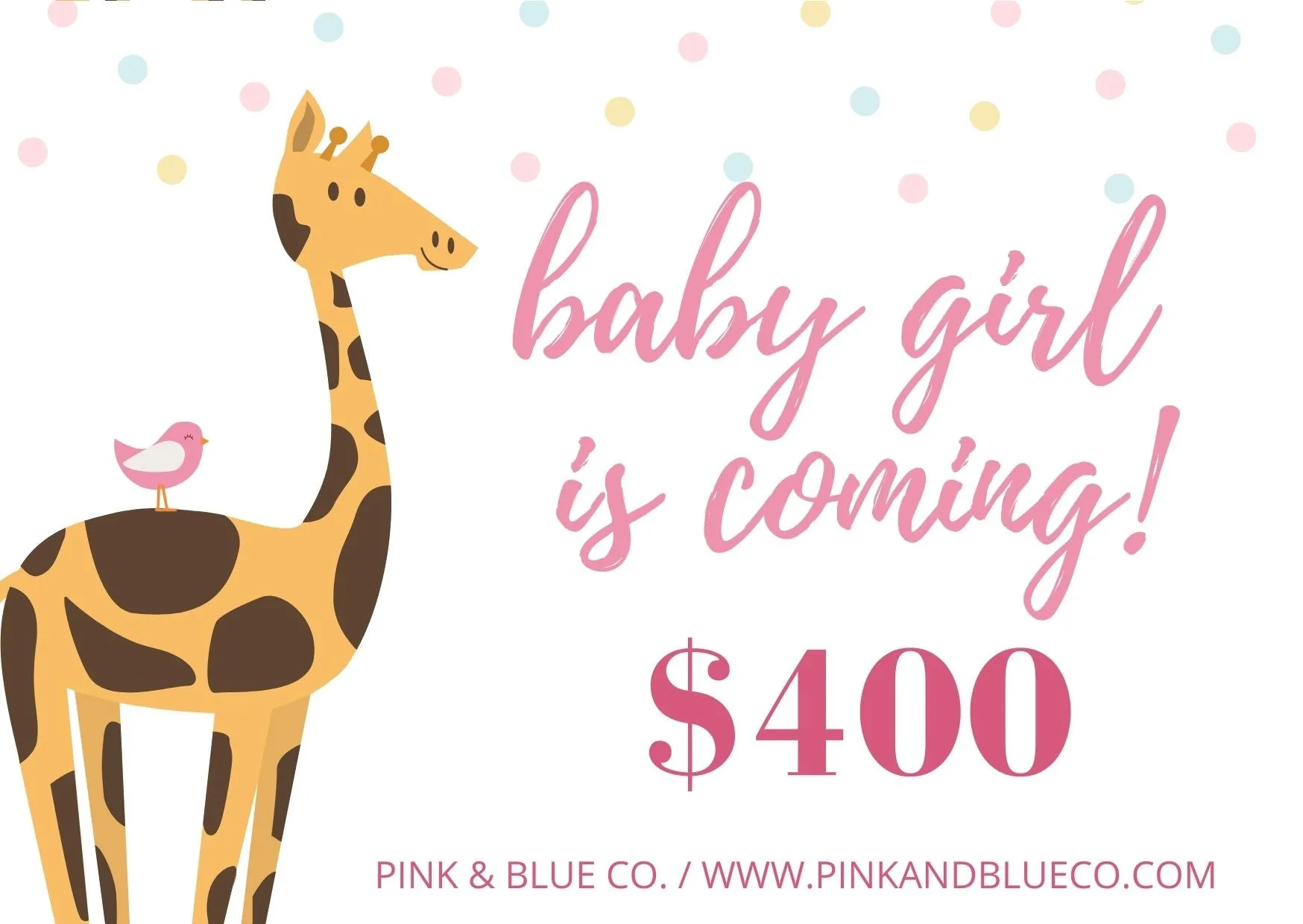 E-GIFT CARD - BABY GIRL IS COMING