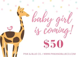 E-GIFT CARD - BABY GIRL IS COMING