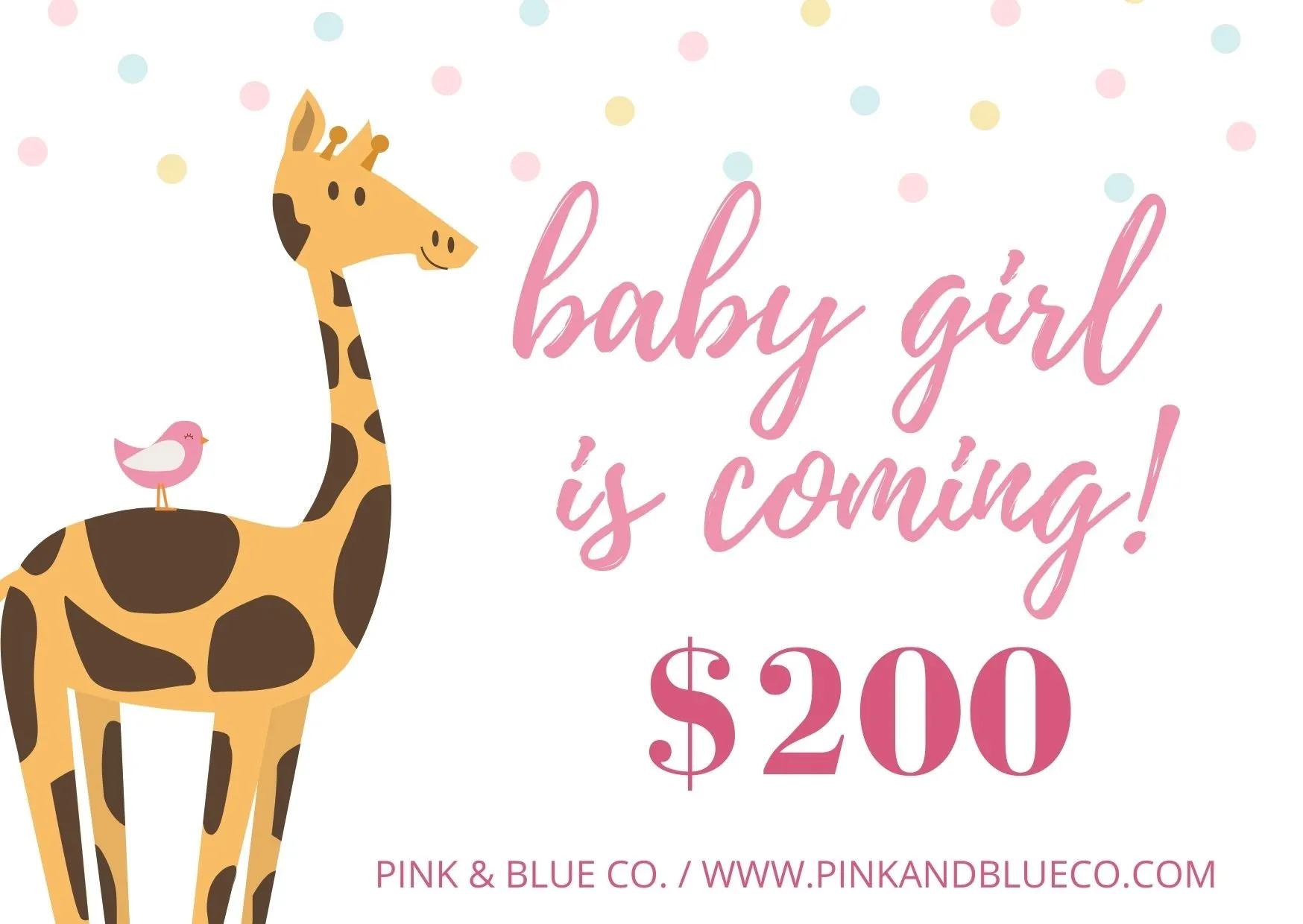 E-GIFT CARD - BABY GIRL IS COMING