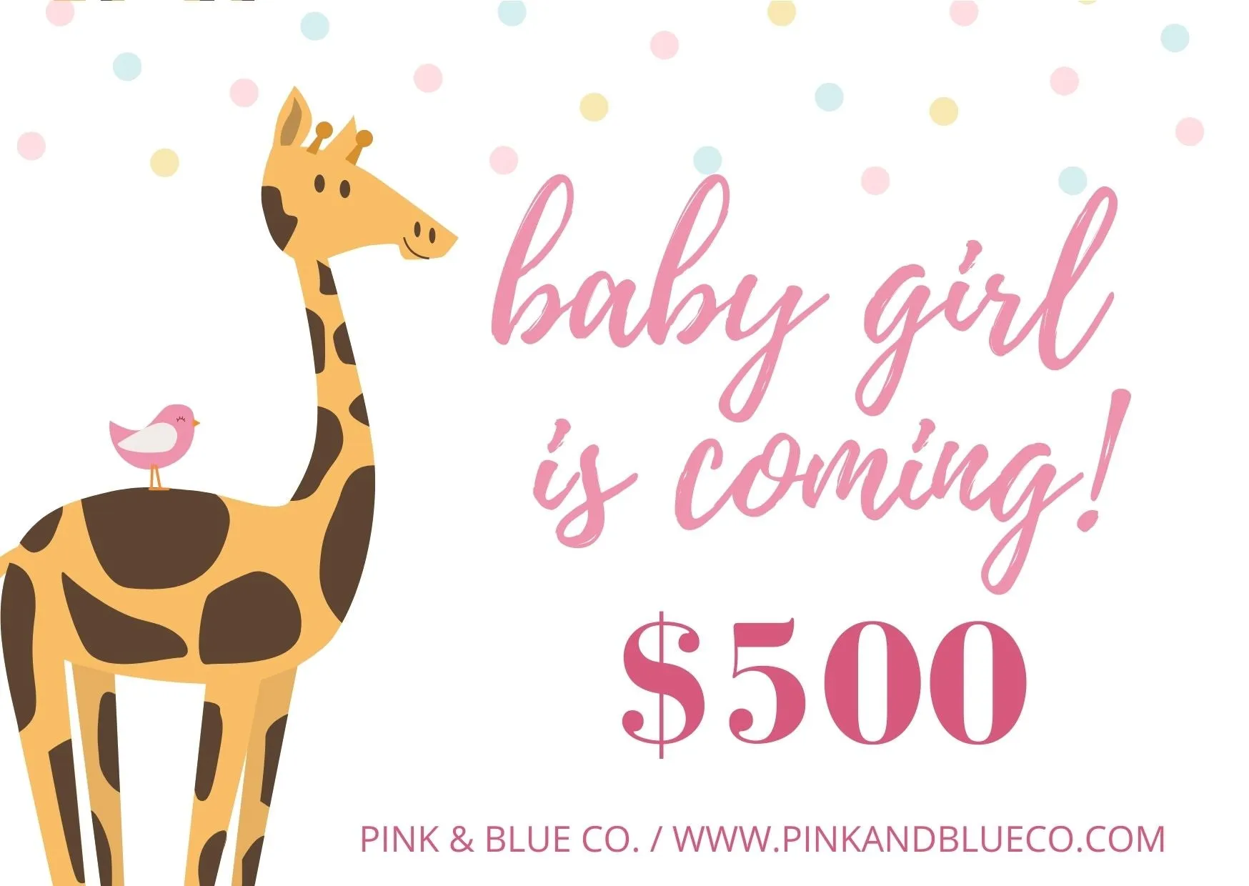 E-GIFT CARD - BABY GIRL IS COMING