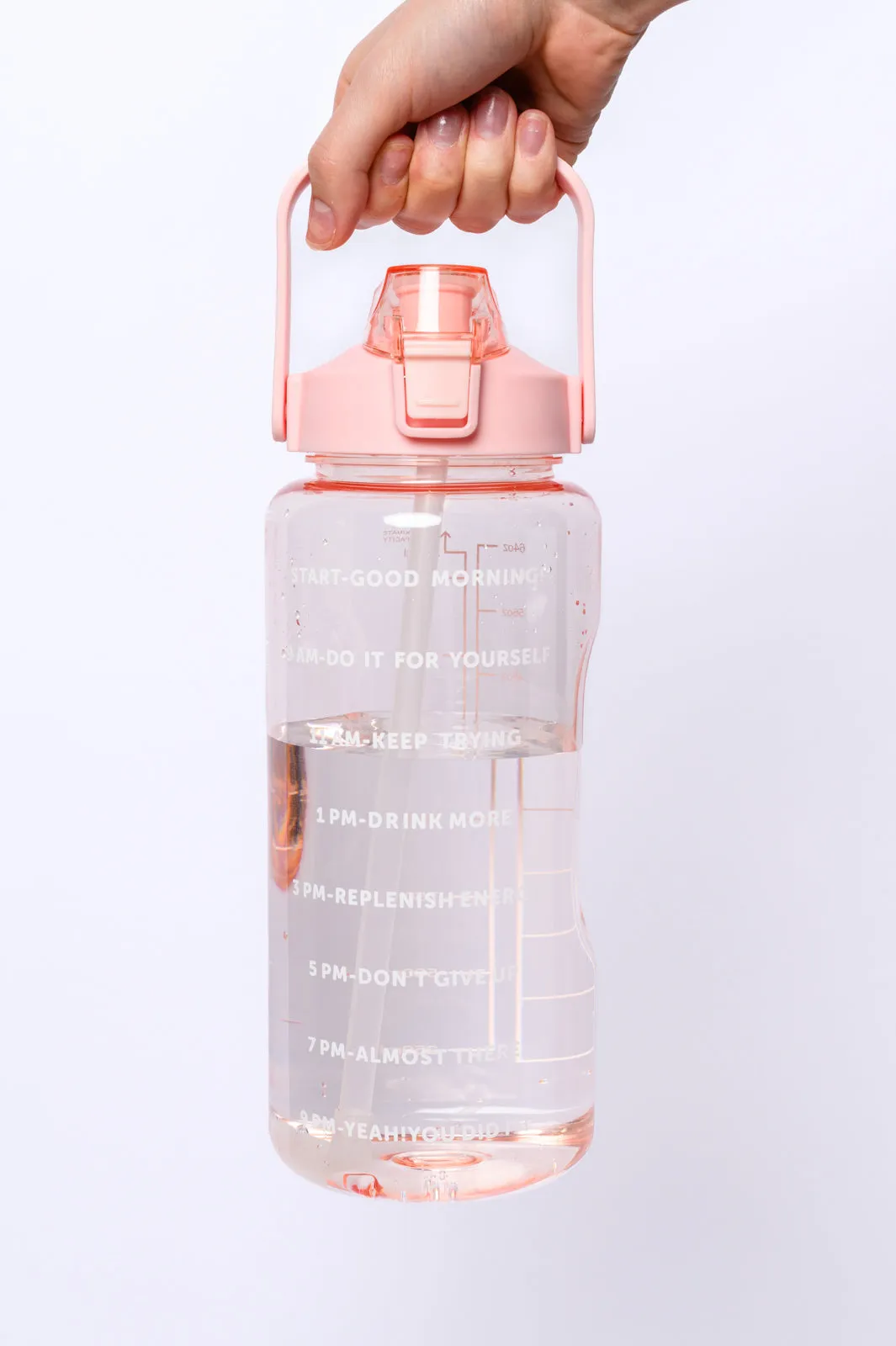 Elevated Water Tracking Bottle in Pink