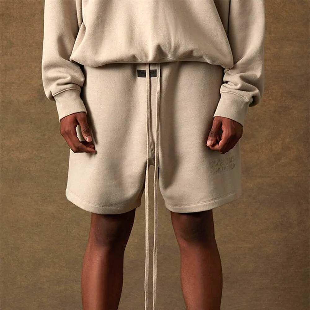 FEAR OF GOD Essentials Felt Logo Sweat Shorts Smoke