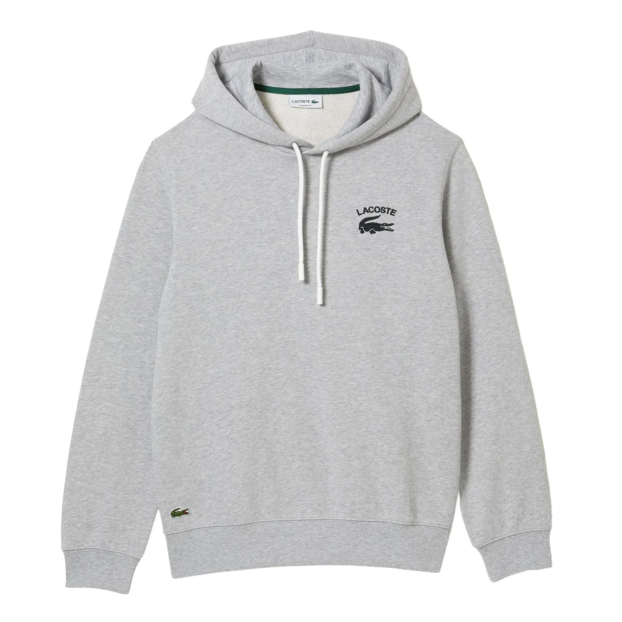 Felpa Lacoste Logo Cappuccio Grigio