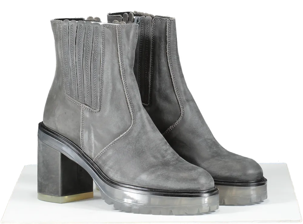 Free People Smokey Grey Chunky Block Heel Chelsea Boots BNIB UK 4 EU 37 👠