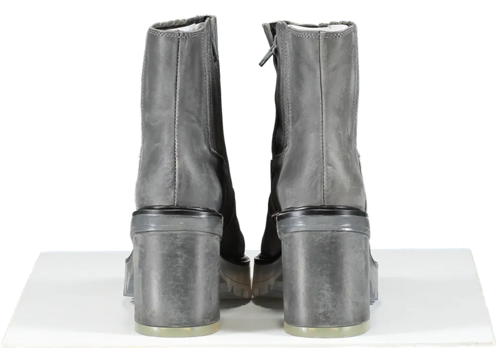 Free People Smokey Grey Chunky Block Heel Chelsea Boots BNIB UK 4 EU 37 👠