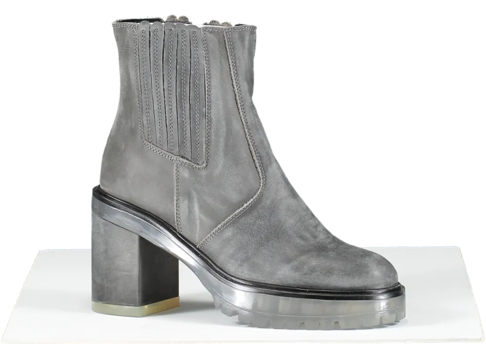 Free People Smokey Grey Chunky Block Heel Chelsea Boots BNIB UK 4 EU 37 👠